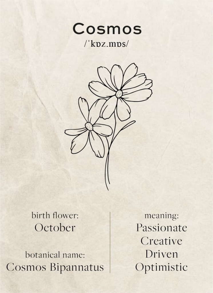 October Cosmos Birth Flower Necklace | OERUM Fine Jewellery | 18k